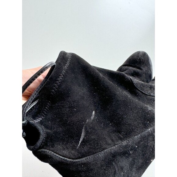 STUART WEITZMAN Catch Black Suede Block Heel Ankle Tie Booties Boots, Size 40.5 - Picture 3 of 15